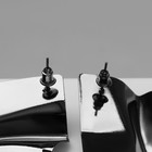 Серьги металл «Атмосфера» ромб мятый, цвет серый - Фото 4