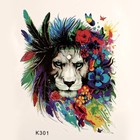 Татуировка на тело цветная "Лев в цветах" 10х8 см - Фото 3
