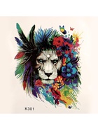 Переводная тату на тело цветная «Лев в цветах», 10?8 см (комплект 5 шт) - фото 42844093