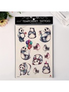 Переводные тату на тело цветные «Панды», 21?15 см (комплект 5 шт) - фото 43695806