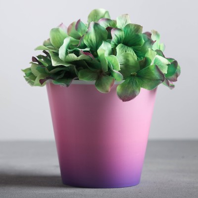 Кашпо для цветов «Розовый закат», 800 мл, d=12 см, h=11 см, пластиковое