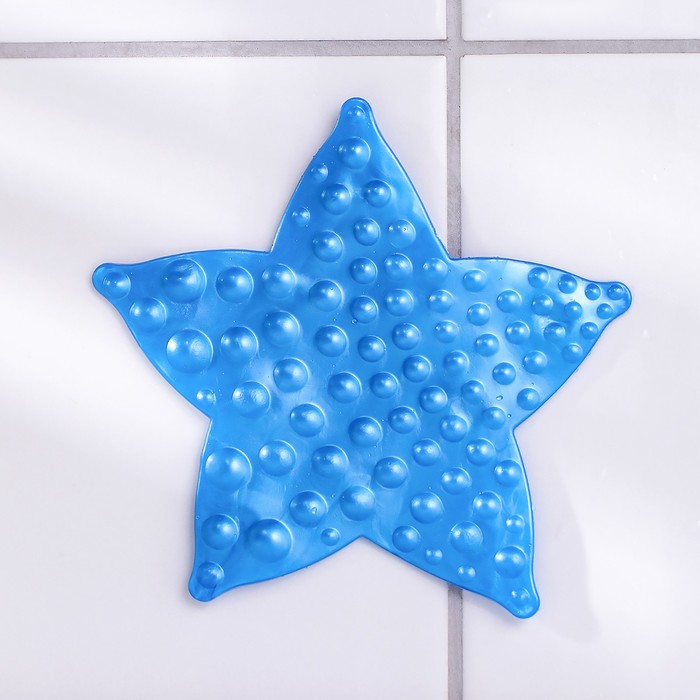 Набор мини-ковриков для ванны на присосках Доляна «Звезда», 10×10 см, 6 шт, цвет МИКС - фото 1896493761