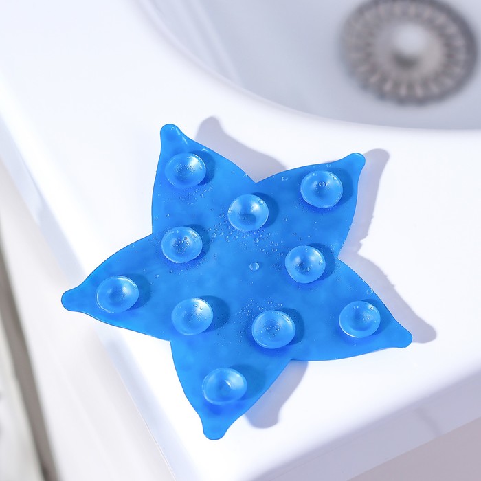 Набор мини-ковриков для ванны на присосках Доляна «Звезда», 10×10 см, 6 шт, цвет МИКС - фото 1896493762