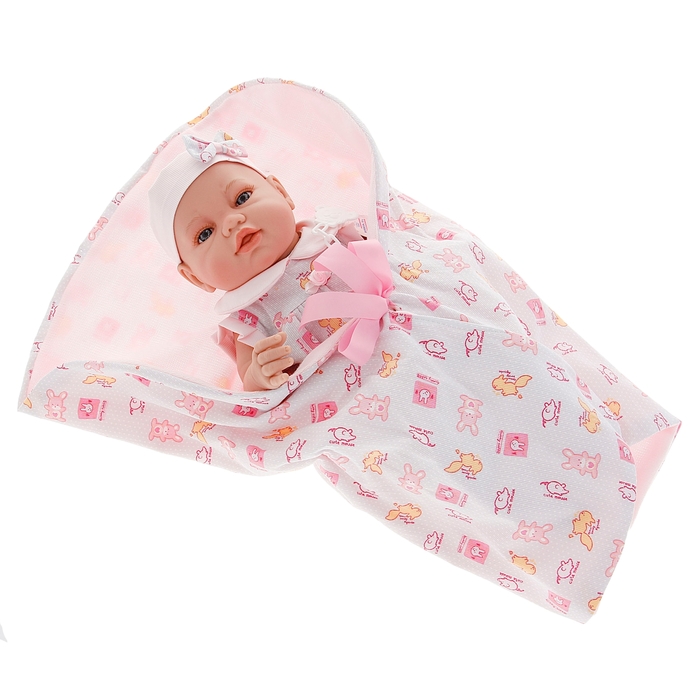 Пупс новорожденный б/механизма в розовой одежде - Фото 1
