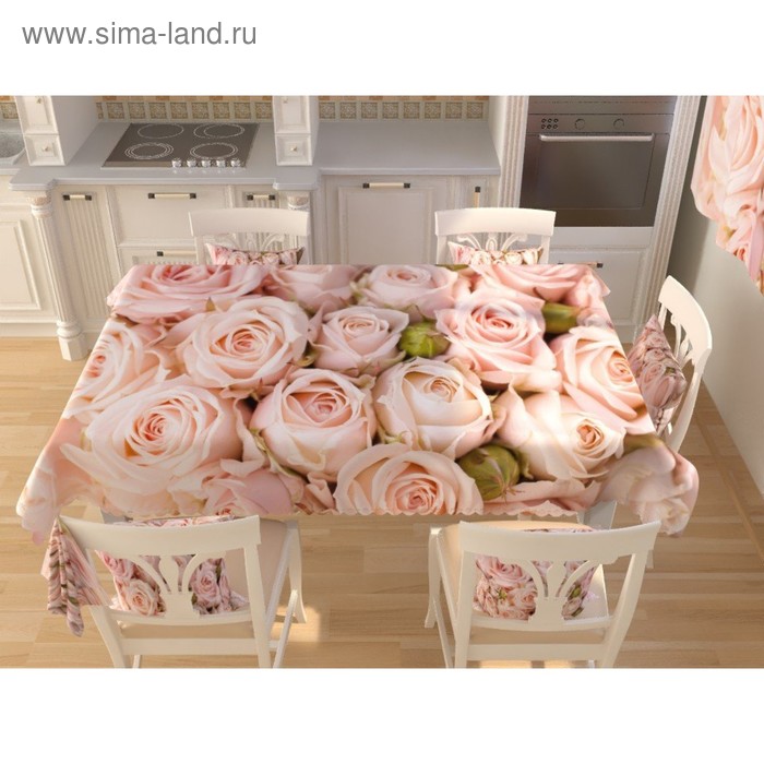 Фотоскатерть «Бутоны роз», размер 145 × 145 см, габардин - Фото 1