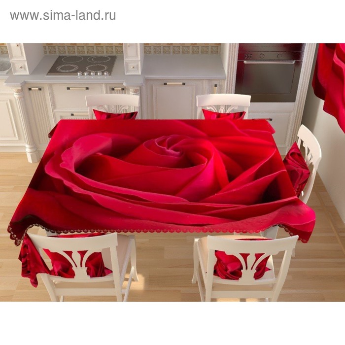 Фотоскатерть «Нетронутая роза», размер 145 × 145 см, габардин - Фото 1
