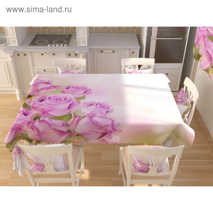 Фотоскатерть «Романтический букетик роз», размер 145 × 145 см, габардин - Фото 1
