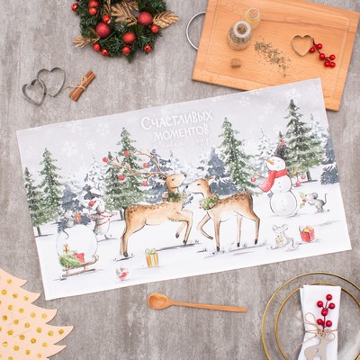 Полотенце «Этель» Праздник в лесу 40×73± 3 см,100% хл, саржа 190 г/м²