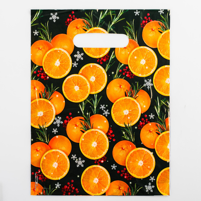 Пакет «Мандарины», полиэтиленовый с вырубной ручкой, 22,5 х 29,5 см, 30 мкм