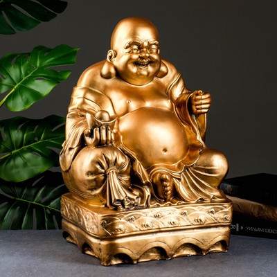 Копилка для денег «Хотей сидит», гипс, бронза, 32×25×48 см