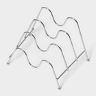 Подставка для крышек Доляна, 3 секции, 21×14×14 см, хром - Фото 3