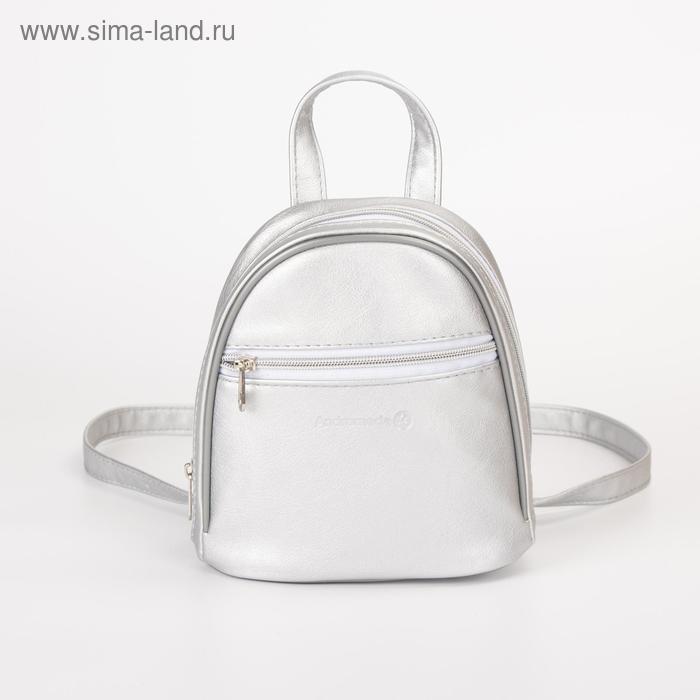 Рюкзак молодёжный, отдел на молнии, наружный карман, цвет серебро - Фото 1
