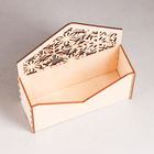 Кашпо деревянное 18×6×20 см Конверт Радель "Изморозь", натуральный Дарим Красиво - Фото 3