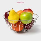 Фруктовница Доляна, 24×24×10 см, хромированная - Фото 2