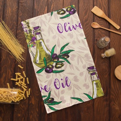 Полотенце вафельное Collorista «Олива», цвет бежевый 35×58, 100% хл, 160 г/м²