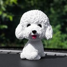 Собака на панель авто, качающая головой, пудель - фото 17556589
