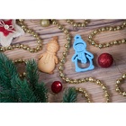 Форма для печенья «Снеговик», вырубка, штамп, 9,5×5,5 см, цвет голубой - Фото 5