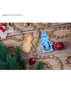 Форма для печенья новогодняя «Снеговик», вырубка, штамп, 9.9×5.7×1.5 см, пластик, голубая - Фото 6