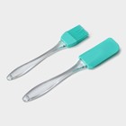 Набор для выпечки Доляна «Лёд», 2 предмета: лопатка 18.5 см, кисть 16.5 см, бирюзовый - Фото 3