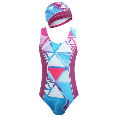 Комплект для плавания детский (купальник+шапочка), размер 36, рост 134 см