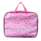 Папка с ручками текстильная, А4, 330×260×70 мм, Calligrata, «Единорожки» - Фото 1