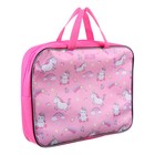 Папка с ручками текстильная, А4, 330×260×70 мм, Calligrata, «Единорожки» - Фото 2