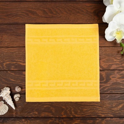 Полотенце Ocean 30х30 см (фас 10шт) жёлтый, хлопок 100%, 360 г/м2