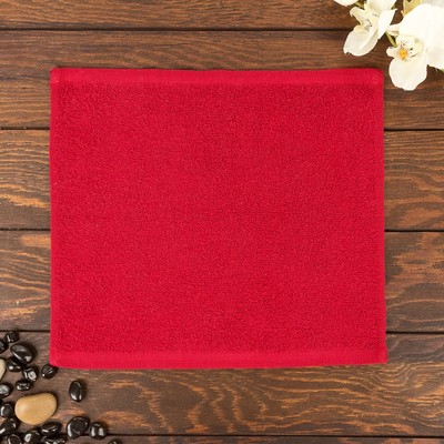 Полотенце Ocean 30х30см, красный, махра 360г/м, хл100%