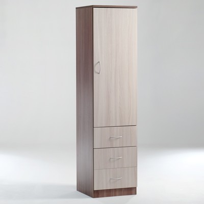 Шкаф - пенал «Клик Мебель. Герда», 400×400×1600 мм, цвет ясень шимо светлый/тёмный