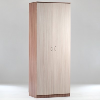 Шкаф двухстворчатый «Клик Мебель. Герда», 5 полок, 800×450×2100 мм, цвет ясень шимо светлый/тёмный