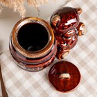Бочонок "Мишка с мёдом", коричневый, керамика, 0.7 л - Фото 3