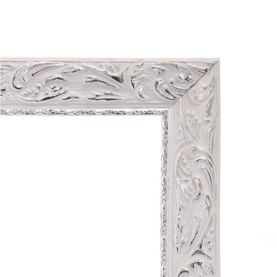 Рама для картин (зеркал) 40 х 50 х 4 см, дерево "Версаль", бело-серебристая
