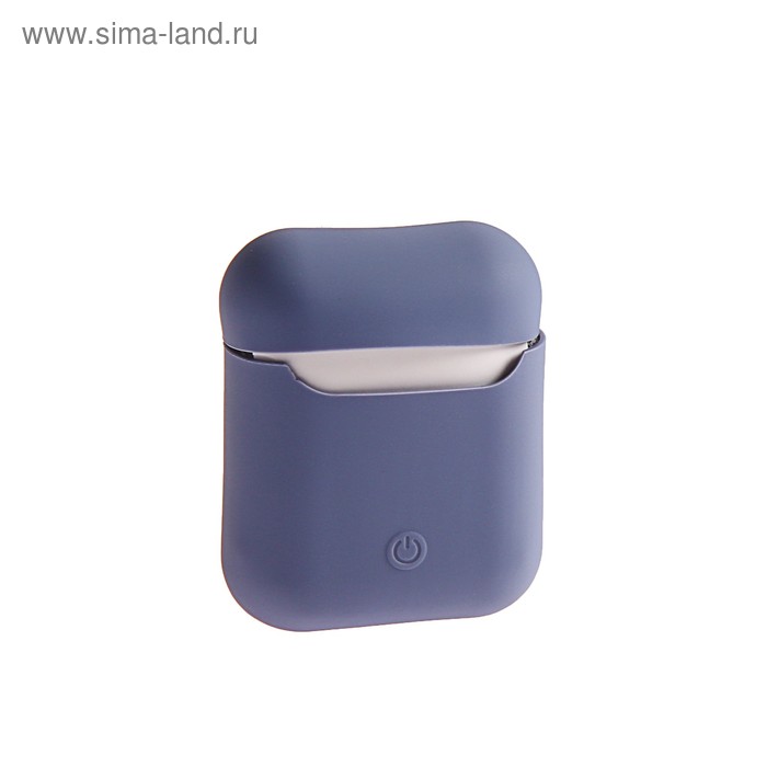 Чехол Soft touch для кейса Apple AirPods, серо/фиолет. - Фото 1