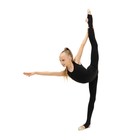 Комбинезон гимнастический Grace Dance, на лямках, с вырезом под пятку, р. 32, цвет чёрный - Фото 4