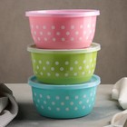 Набор ланч-боксов пластиковых «Горошек», 5 шт: d=22, 19, 16, 13,5, 11,5 см, цвет МИКС - Фото 5
