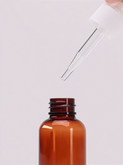 Бутылочка для хранения, с пипеткой, 35 мл, цвет коричневый/белый