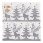 Салфетки новогодние бумажные «Зимний лес», 33×33 см, набор 20 шт. - Фото 4