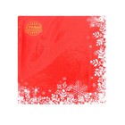 Салфетки бумажные «Снежинки на красном», 33х33 см, набор 20 шт. - фото 4607655