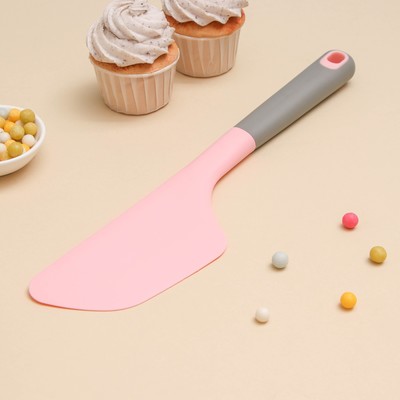 Лопатка-нож для тортов Доляна «Честер», 34×7.5×2 см, розовая
