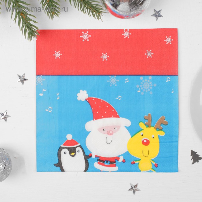 Салфетки бумажные «С Новым Годом, друзья!», 33х33 см, набор 20 шт. - Фото 1