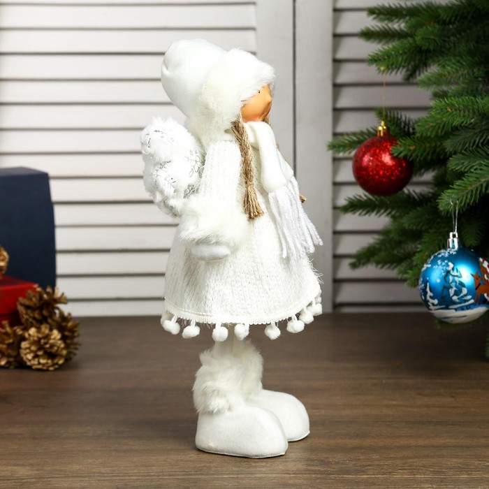Кукла интерьерная "Ангелочек Геля в белом платье" 28х8х14 см - фото 1907015913