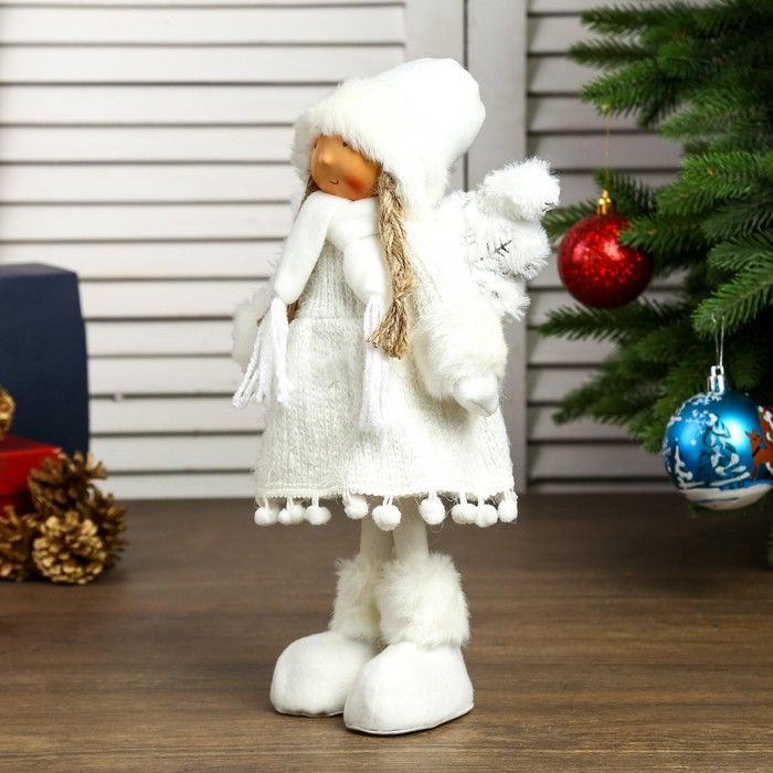Кукла интерьерная "Ангелочек Геля в белом платье" 28х8х14 см - фото 1907015915