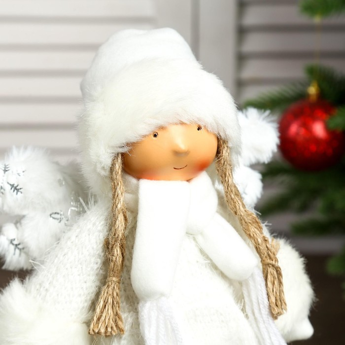 Кукла интерьерная "Ангелочек Геля в белом платье" 28х8х14 см - фото 1907015916