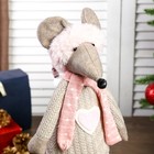 Кукла интерьерная "Мышка в бежевом свитере и розовой юбочке" 62х14х16 см - Фото 5