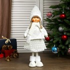 Кукла интерьерная "Девочка Валя в белом свитере с сердечком" 55х14х19 см - фото 8840524