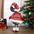 Кукла интерьерная "Лосик в шубке с зимними узорами" 56х19х20 см - фото 804164047