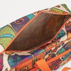 Сумка дорожная на молнии, наружный карман, длинный ремень, цвет оранжевый/разноцветный - Фото 3