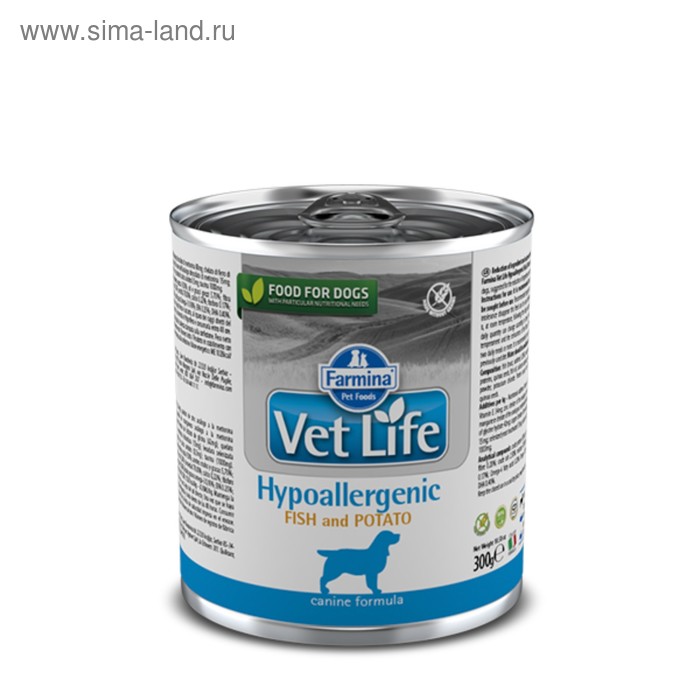 Влажный корм Farmina Vet Life Dog гипоаллергенный с рыбой и картофелем, 300 г - Фото 1