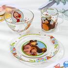 Набор посуды детский «Маша и Медведь. Добрый день», 3 предмета: кружка 250 мл, салатник d=13 см, тарелка d=19,5 см - фото 990144