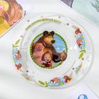 Набор посуды детский «Маша и Медведь. Добрый день», 3 предмета: кружка 250 мл, салатник d=12,8 см, тарелка d=19,5 см - фото 8781550
